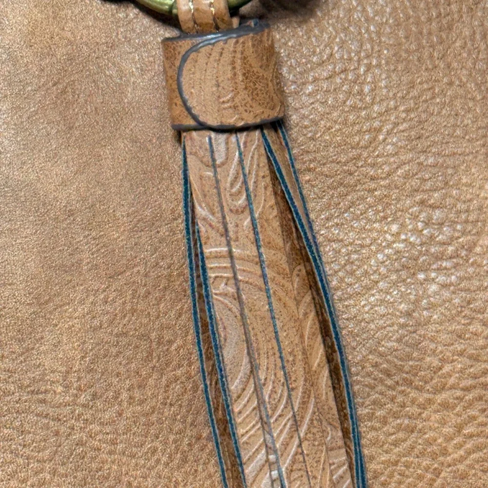 Darcy‎ Marks London Brown Vegan Leather Studded Crossbody Tassel Shoulder Bag